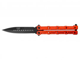 Nůž Joker motýlek červený oxidované ostří 11 cm