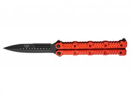 Nůž Joker motýlek červený oxidované ostří 11 cm