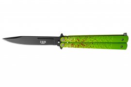 Nůž Joker motýlek zeleno-červený ostří 11 cm
