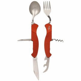 Skládací příbor Fox Outdoor 6-dílný červený 44051