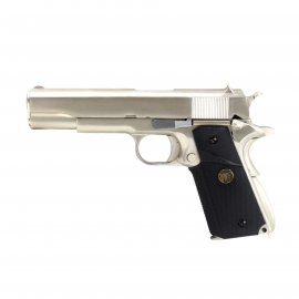 Airsoft pistole WE 1911 (M. Chrome, BK grip)