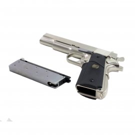 Airsoft pistole WE 1911 (M. Chrome, BK grip)