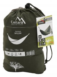 Houpací síť NYLON 275x137 cm zeleno-hnědá