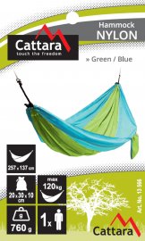 Houpací síť NYLON 275x137 cm zeleno-modrá