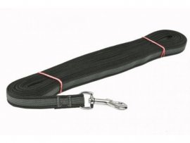 Stopovací lano Dogtrace stříbrná spona 12mm,10m černé