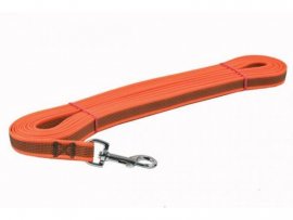 Stopovací lano Dogtrace stříbrná spona 20mm, 10m oranžové