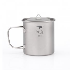 Titanový hrnek Keith s víčkem 550ml