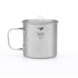Titanový hrnek Keith s víčkem 650ml
