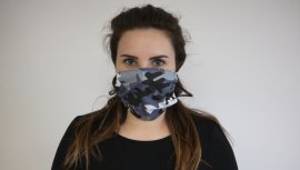 Rouška bavlněná zimní Camo čtverec