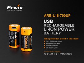 Dobíjecí USB baterie Fenix RCR123A/16340 (Li-ion)