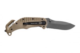 Záchranářský nůž ESP s vroubkovaným ostřím - khaki 02.jpg