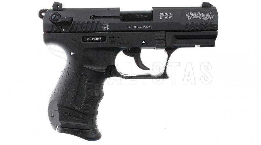 Plynová pistole Umarex Walther P22 černá cal.9mm