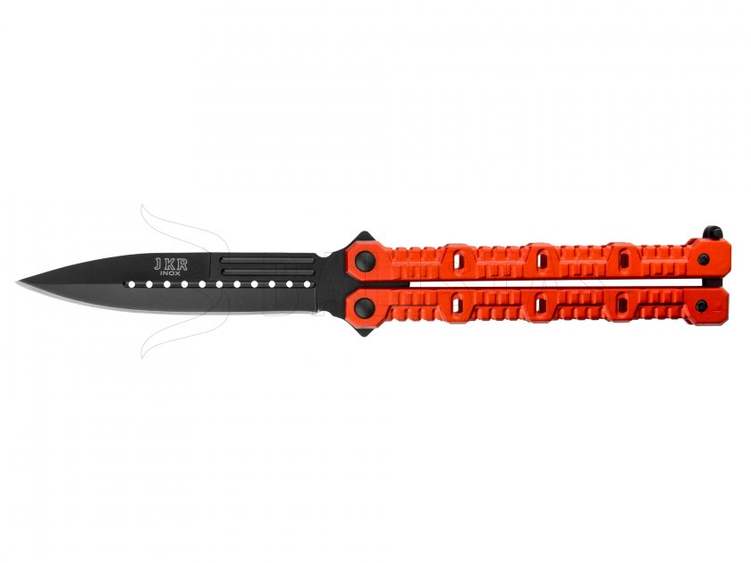 Nůž Joker motýlek červený oxidované ostří 11 cm