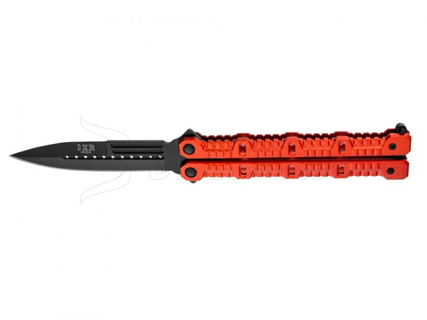 Nůž Joker motýlek červený oxidované ostří 11 cm