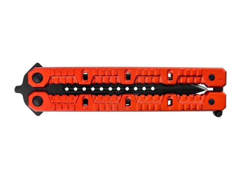 Nůž Joker motýlek červený oxidované ostří 11 cm