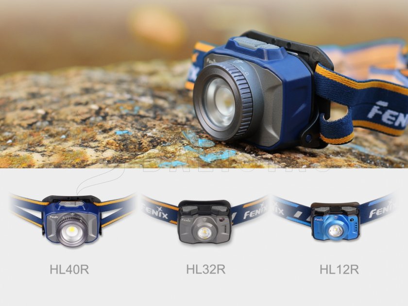 Čelová diodová svítilna Fenix HL32R šedá