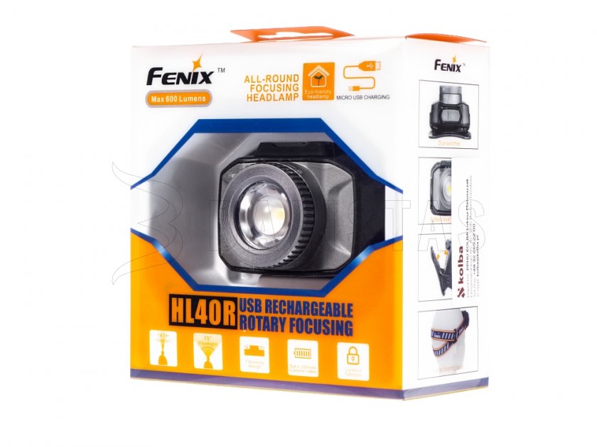 Čelová diodová svítilna Fenix HL40R šedá