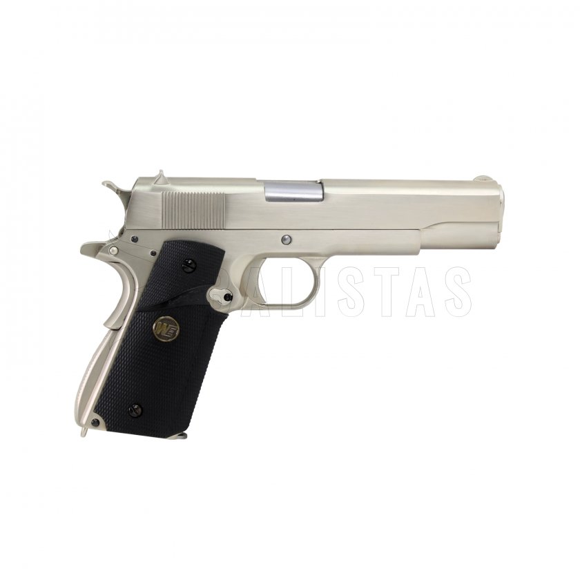 Airsoft pistole WE 1911 (M. Chrome, BK grip)
