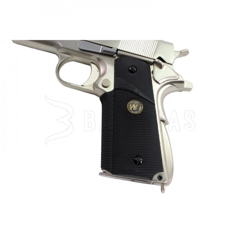 Airsoft pistole WE 1911 (M. Chrome, BK grip)