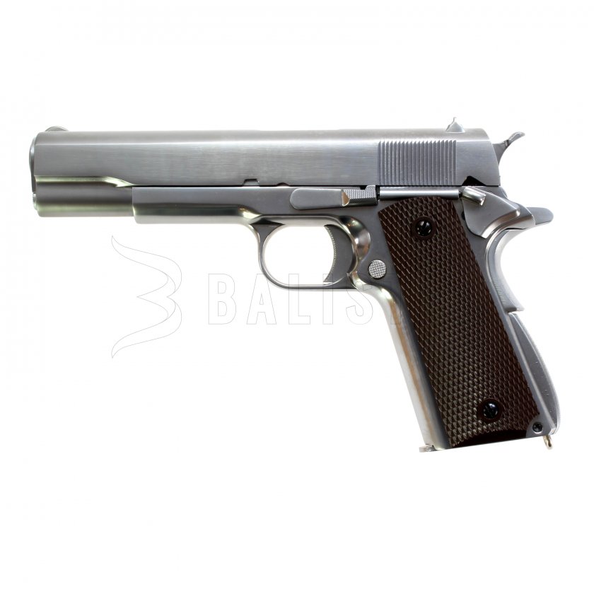 Airsoft pistole WE 1911 (M. Chrome,Brown grip)