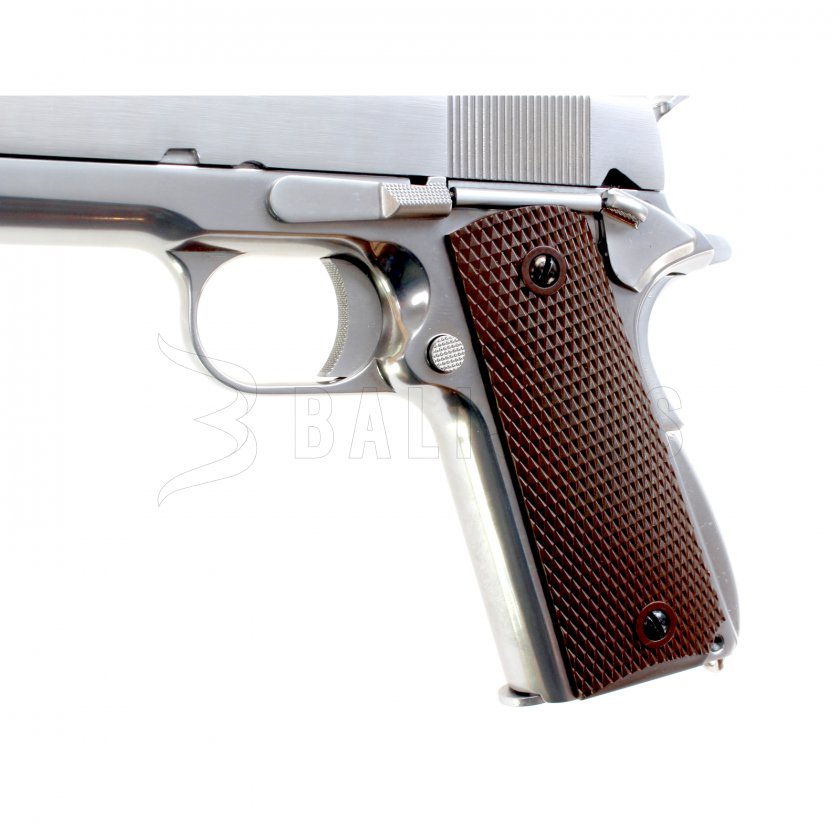 Airsoft pistole WE 1911 (M. Chrome,Brown grip)