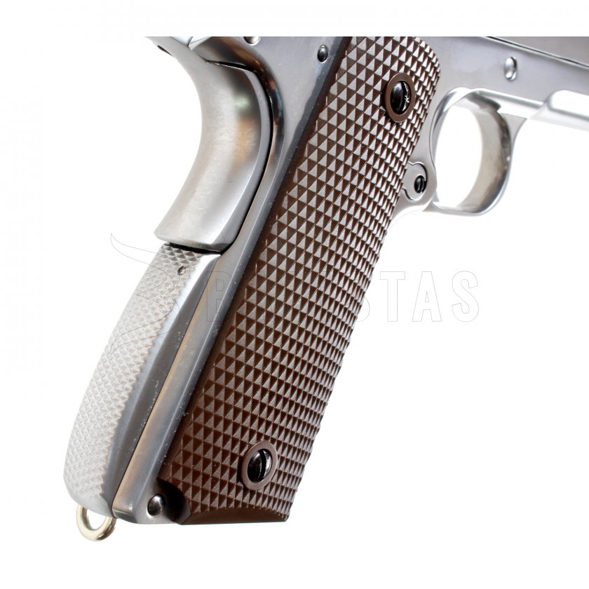 Airsoft pistole WE 1911 (M. Chrome,Brown grip)