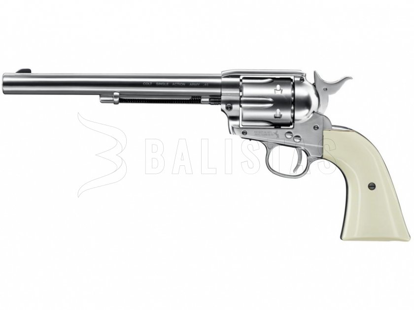 Vzduchový revolver Umarex Colt SAA 45 7,5" nikl diabolo 4,5mm