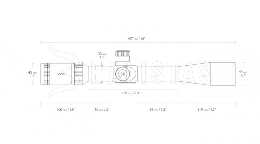 Puškohled Hawke Sidewinder Tactical SF 8,5-25x42 20x Half MD