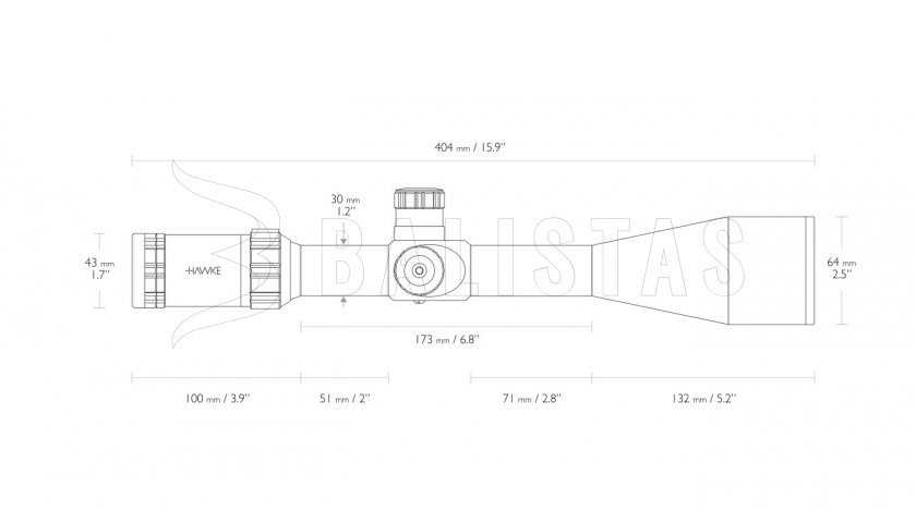 Puškohled Hawke Sidewinder 30 SF 6-24x56 20x Half Mil Dot