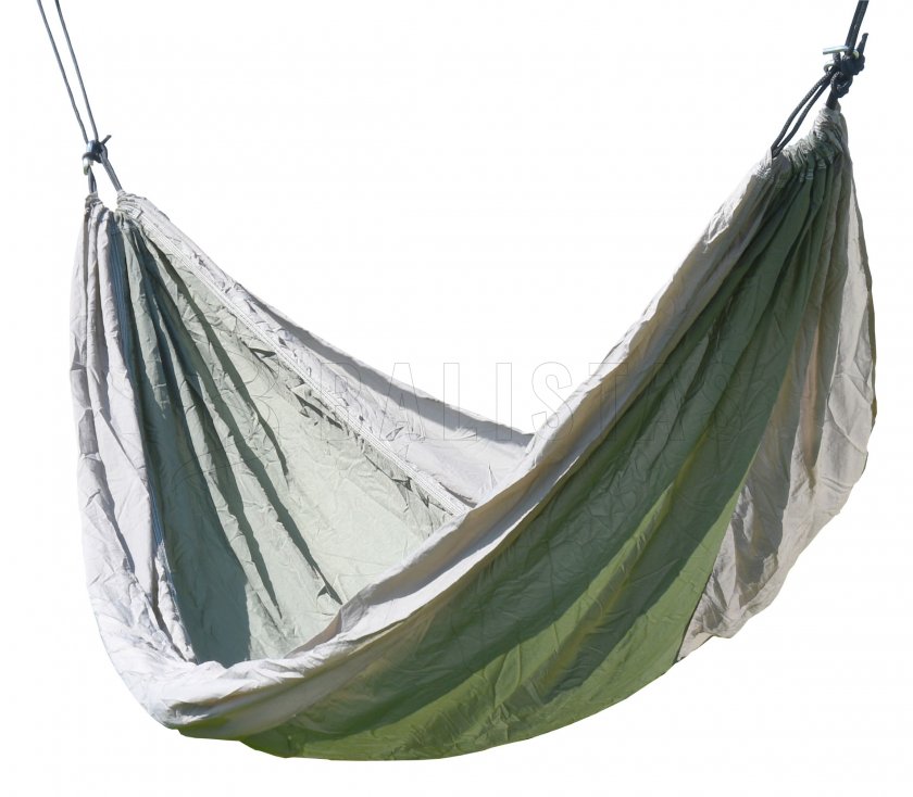 Houpací síť NYLON 275x137 cm zeleno-hnědá