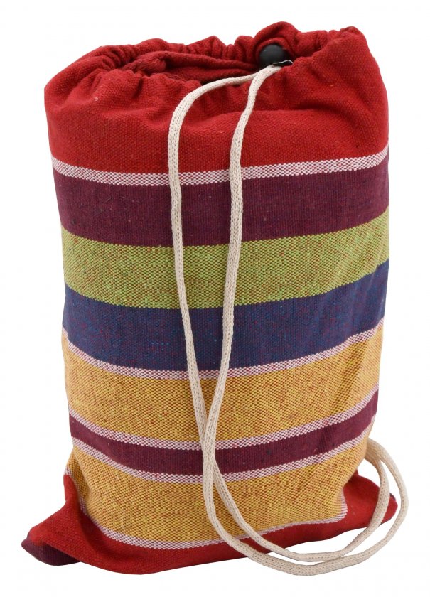 Houpací síť TEXTIL 200x100 cm červeno-žlutá