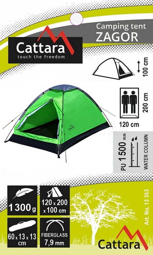 Stan ZAGOR pro 2 osoby 200x120x100 cm PU1500mm