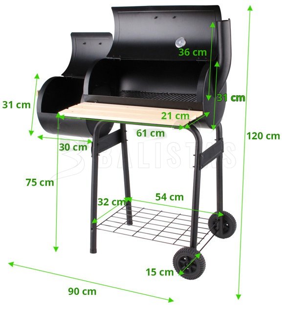 Gril Smoker na dřevěné uhlí (99513)