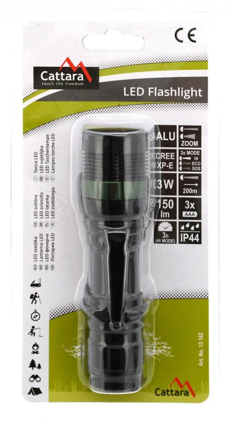 Svítilna kapesní LED 150 lm ZOOM 3 funkce