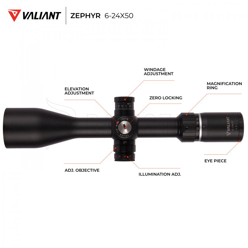 Puškohled Valiant Zephyr 6-24x50 SF SIR Mil-Dot