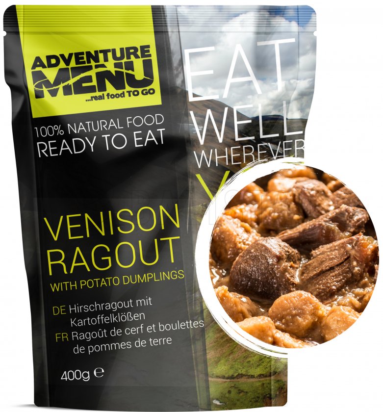 Jelení ragú s bramborovými knedlíčky Adventure Menu