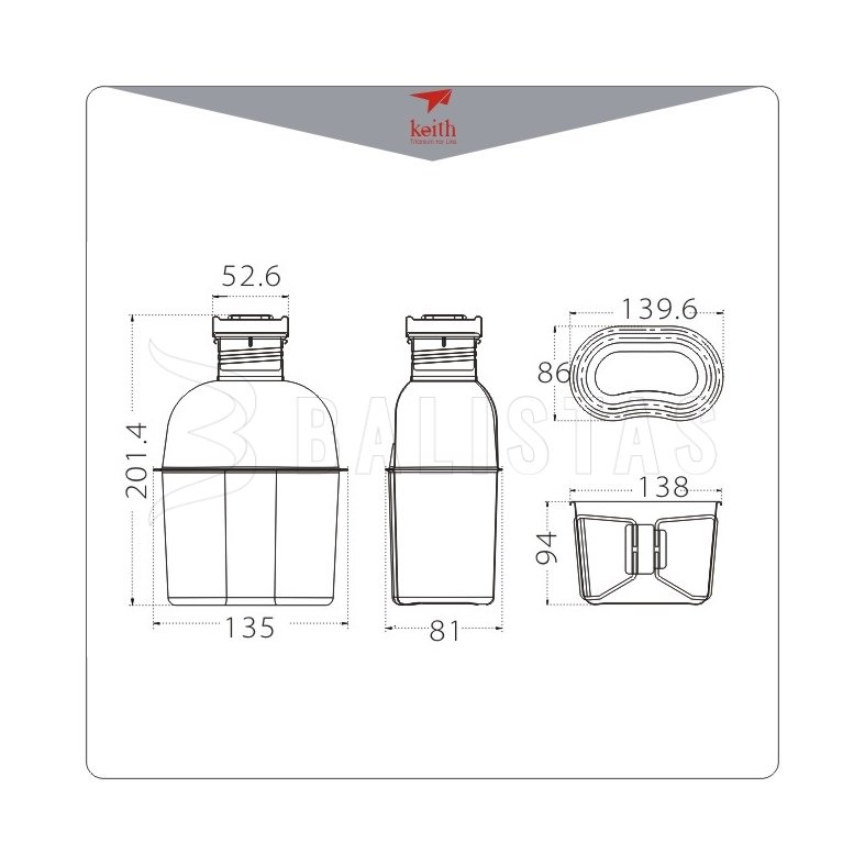 Titanová sada na vaření Keith Canteen Mess Kit
