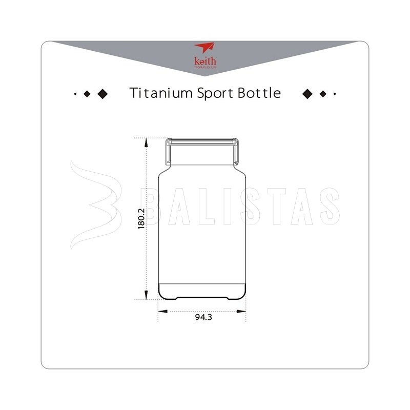 Titanová láhev Keith Sport Bottle 900ml