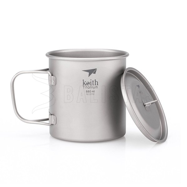 Titanový hrnek Keith s víčkem 550ml