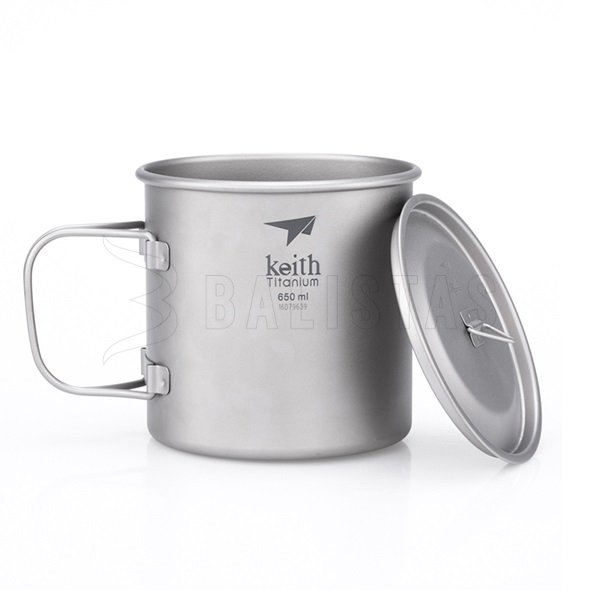 Titanový hrnek Keith s víčkem 650ml