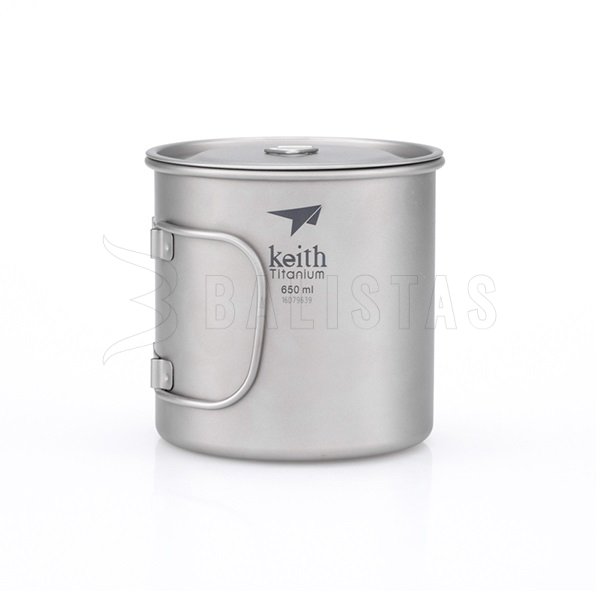 Titanový hrnek Keith s víčkem 650ml
