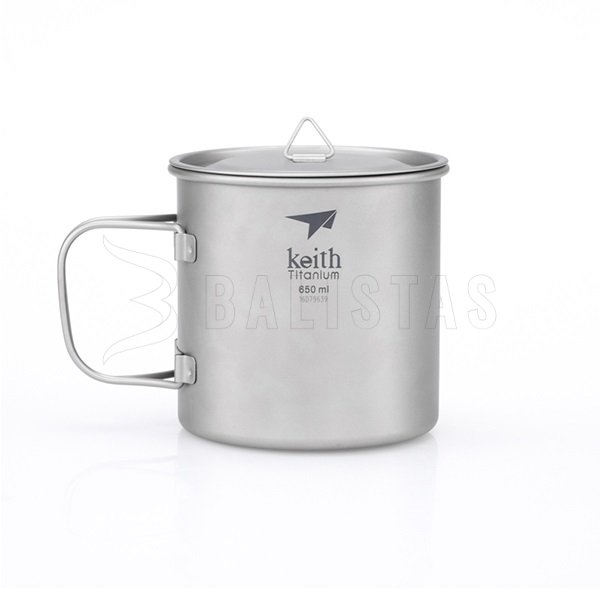 Titanový hrnek Keith s víčkem 650ml