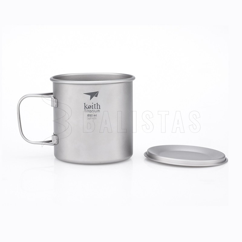 Titanový hrnek Keith s víčkem 650ml