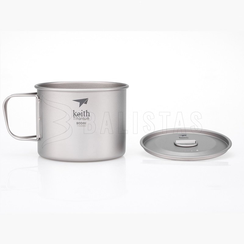 Titanový hrnek Keith s víčkem 900ml