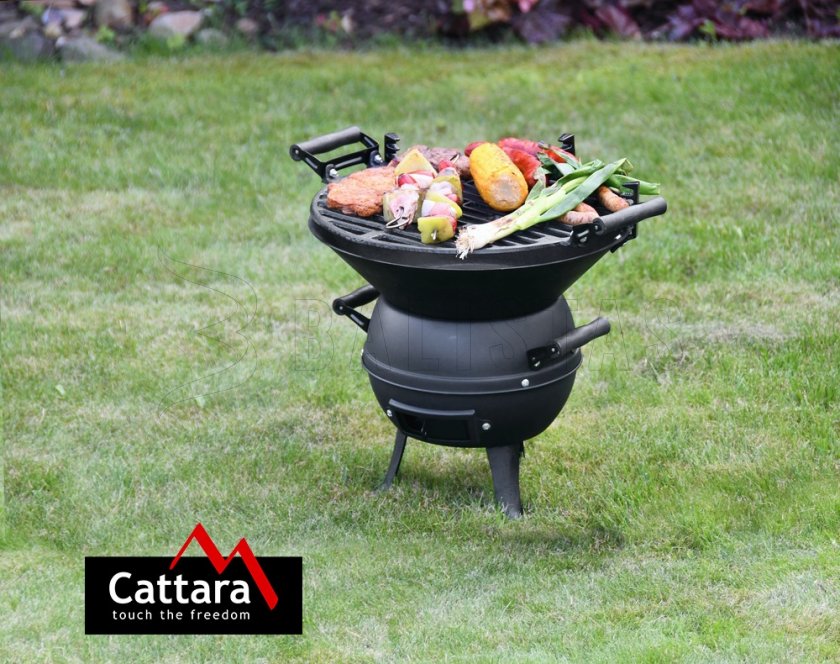 Gril na dřevěné uhlí litinový Cattara Brindisi 35cm