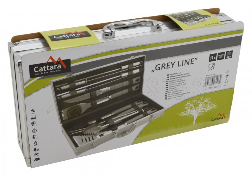 Grilovací nářadí Cattara Grey Line sada 11ks