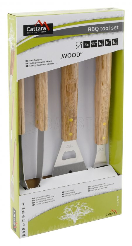 Grilovací nářadí Cattara Wood sada 3ks 3