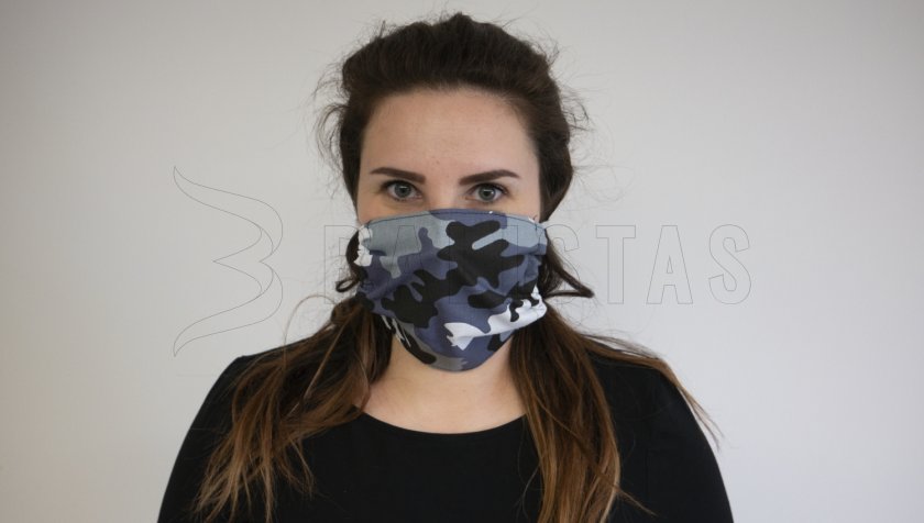Rouška bavlněná zimní Camo čtverec