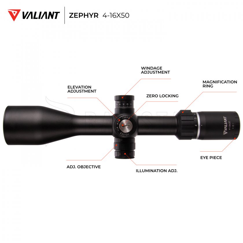 Puškohled Valiant Zephyr 4-16x50 SF SIR Mil Dot