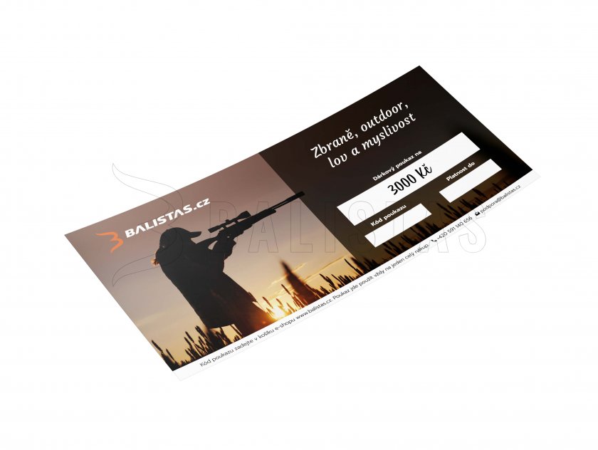 Dárkový poukaz na 3 000 Kč s motivem lovu
